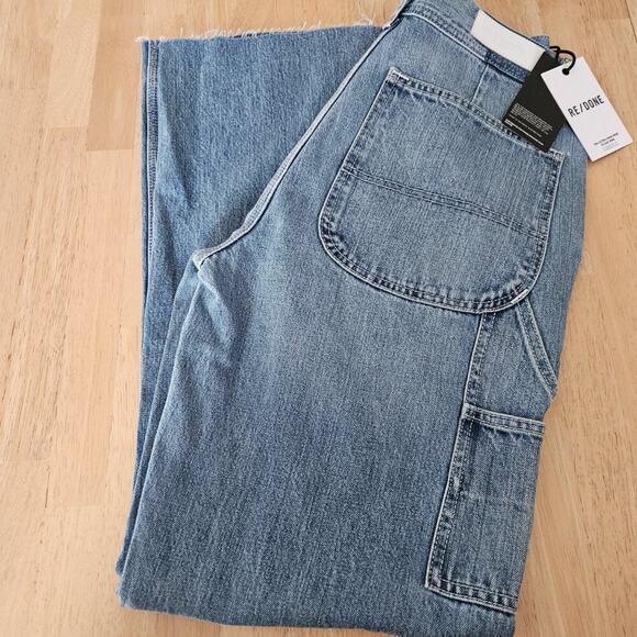 RE/DONE Utility Loose Straight-Leg Jeans Raw Hem - Vintage Fade - sz 26 NWT - Picture 12 of 12